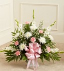 Pink and White Sympathy <BR>Floor Basket Davis Floral Clayton Indiana from Davis Floral